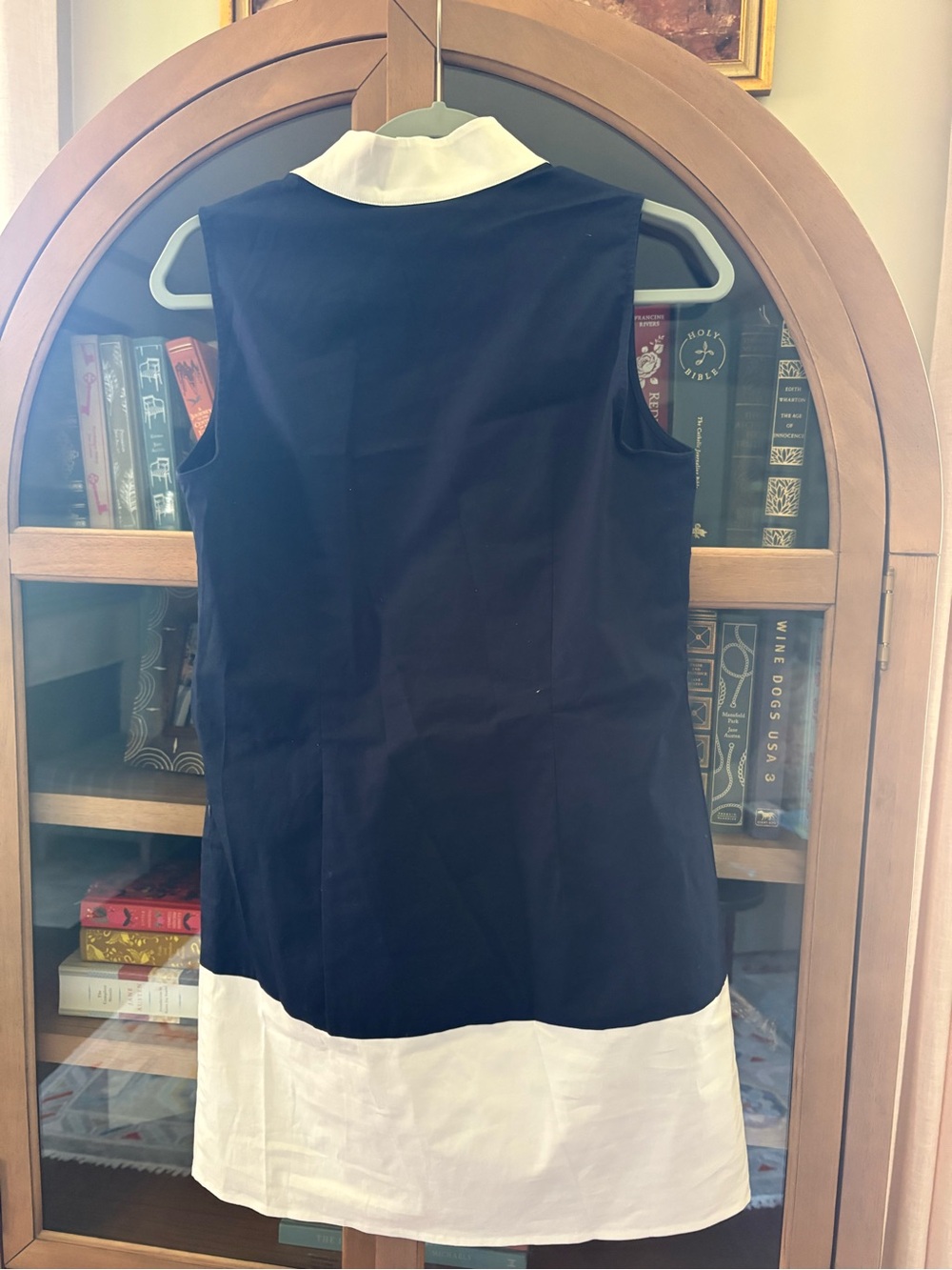 NWT Sail to Sable Sleeveless Navy and White Colorblock Shift Dress Size M - Picture 4 of 5